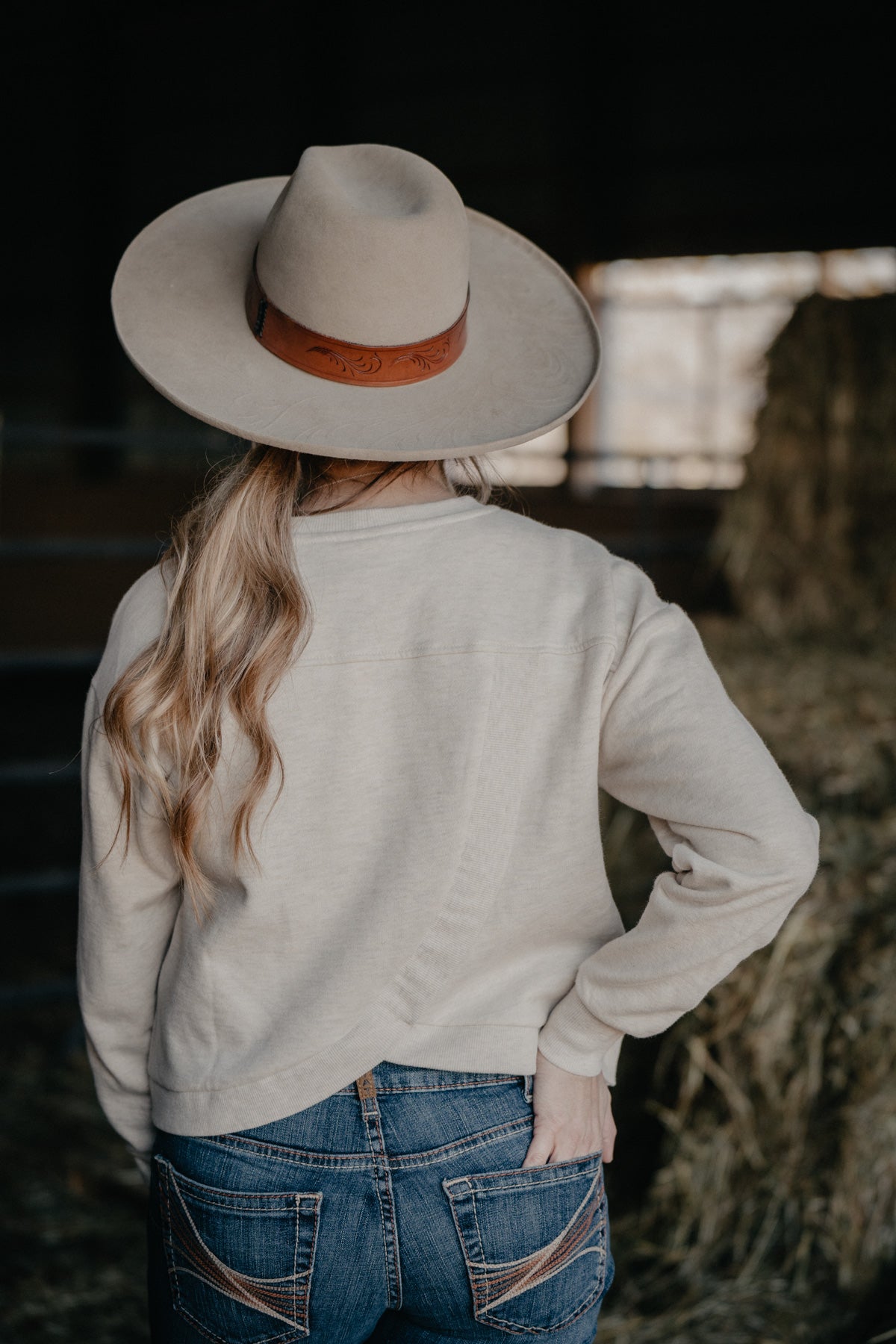 'Cowboy' Women's Oatmeal Crewneck Sweatshirt by Ariat (XS - XXL)