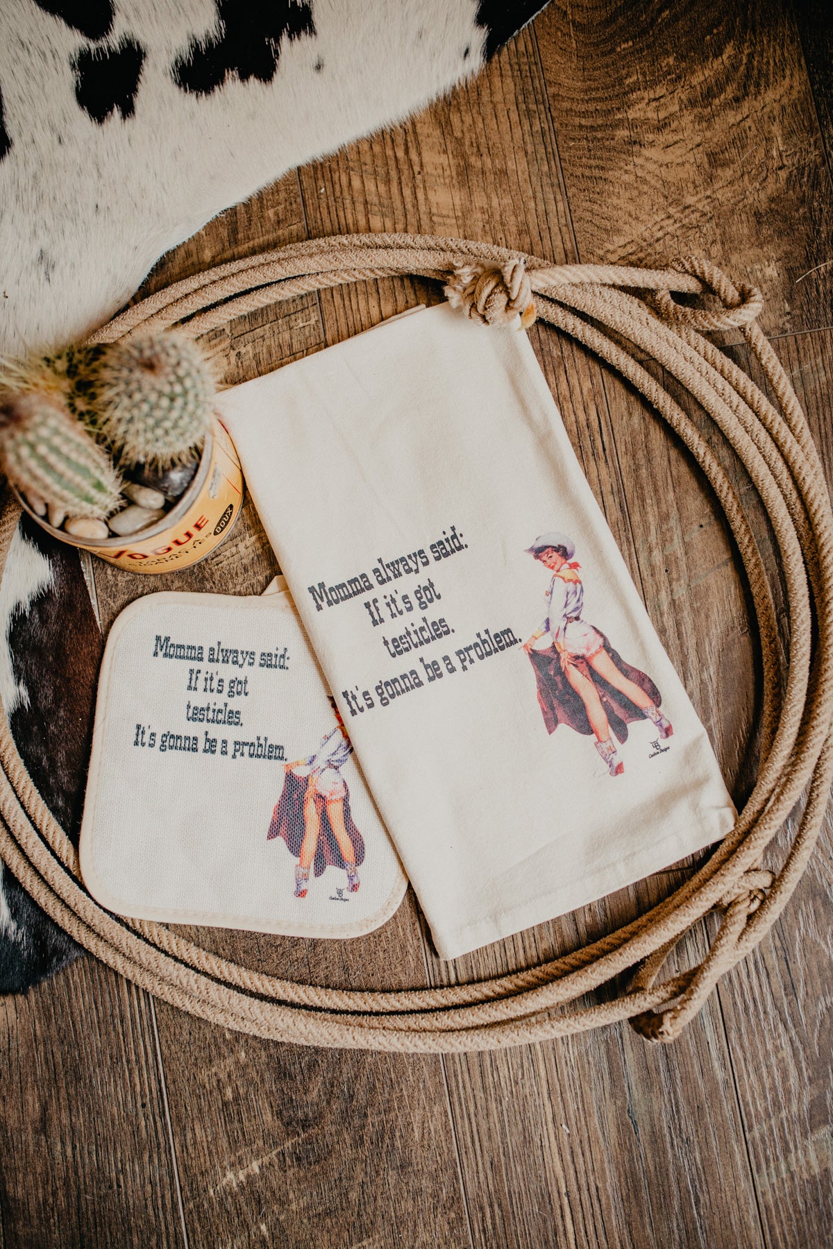 Retro Cowgirl Flour Sack Tea Towels (4 Designs)