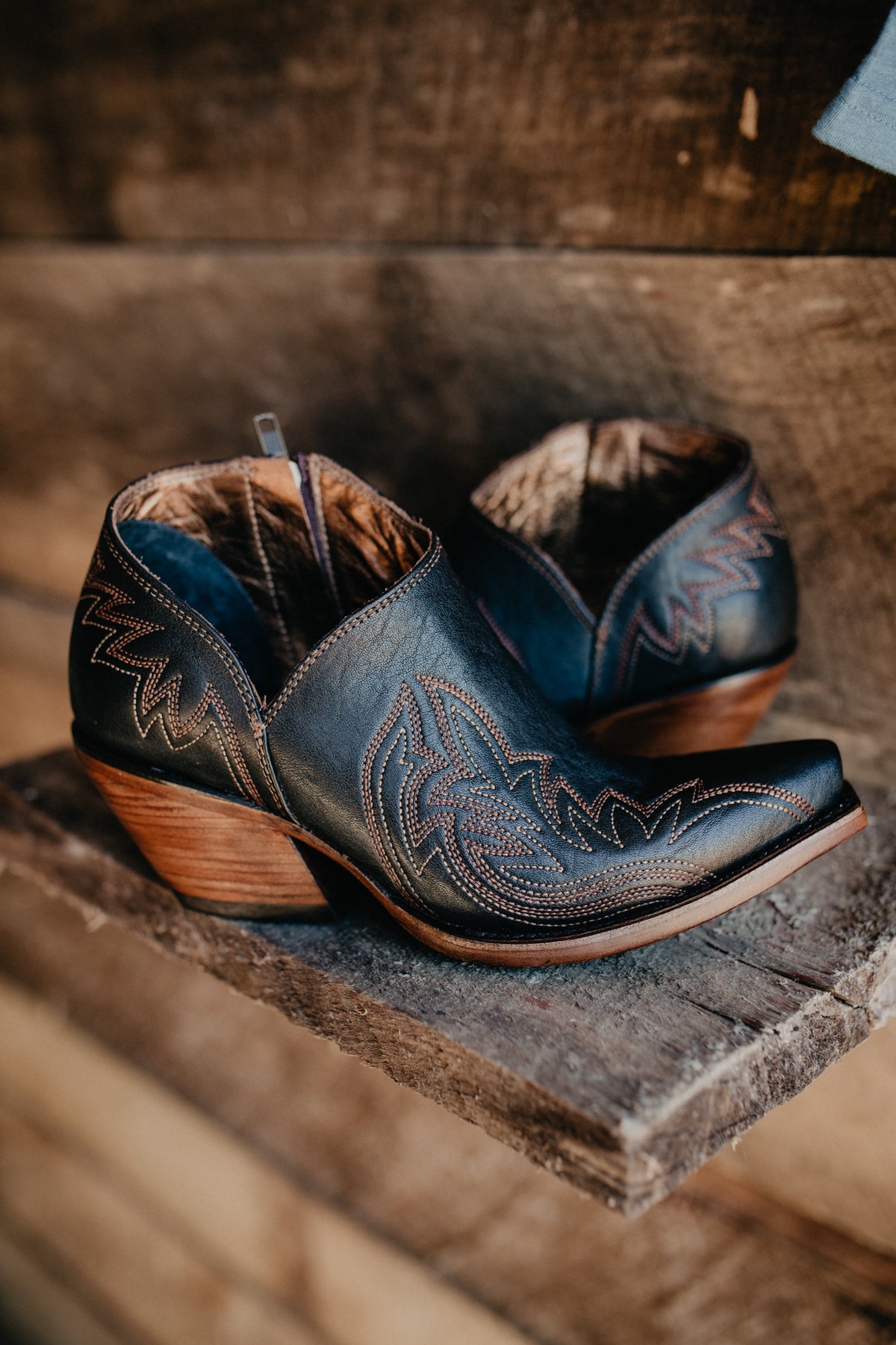 Black shop western booties