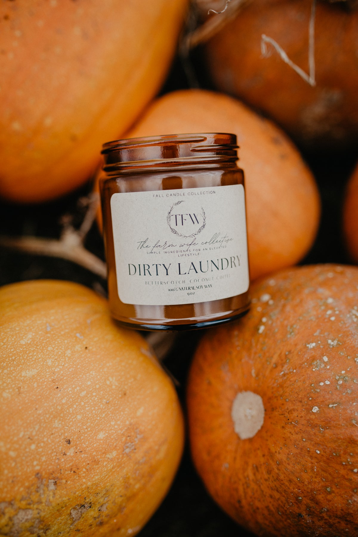 'Dirty Laundry' Coffee, Butterscotch & Coconut Scented Soy Candle (9 oz)