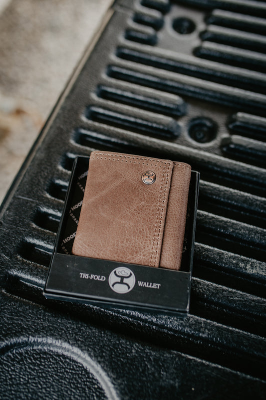 Hooey Smooth Full Grain Leather Tri-Fold Wallet