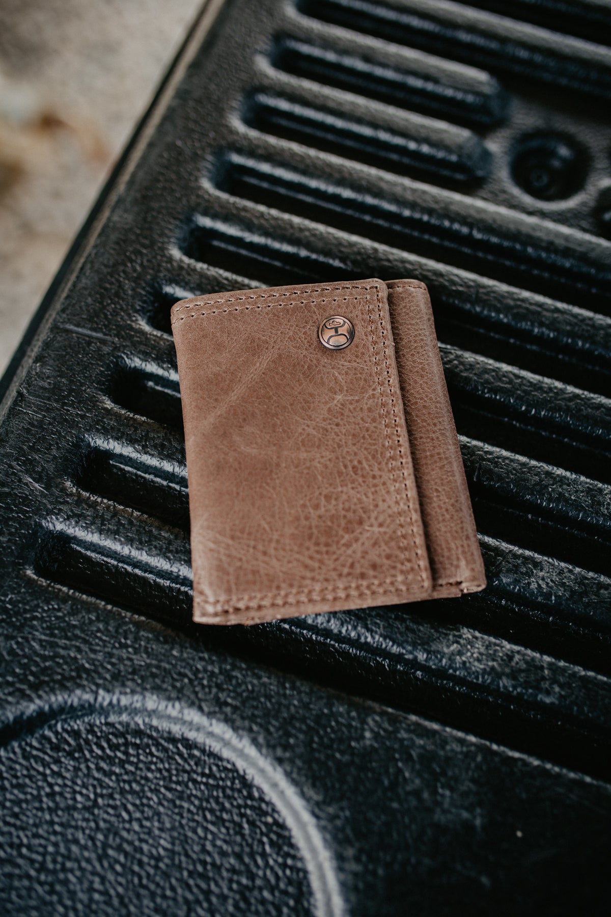 Hooey Smooth Full Grain Leather Tri-Fold Wallet