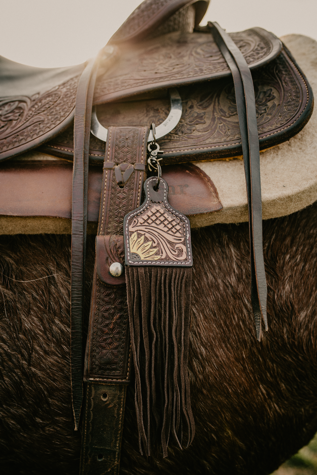 Leather Eartag Saddle / Purse Charms