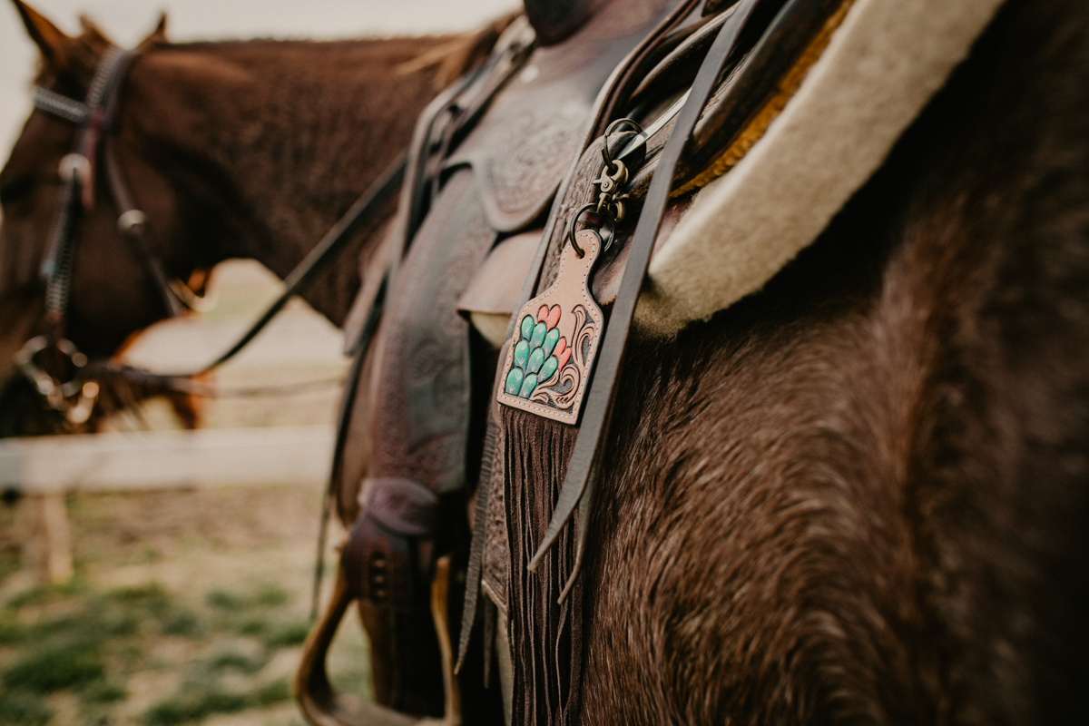 Leather Eartag Saddle / Purse Charms