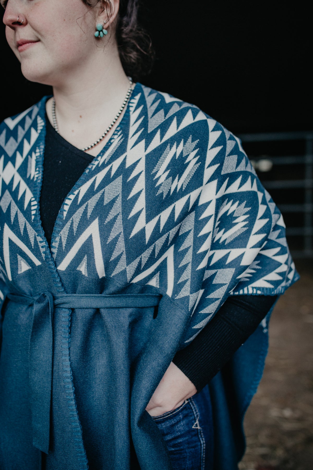 ‘Great Basin’ Blue Aztec Wrap Cardigan by Ariat (S/M and L/XL)