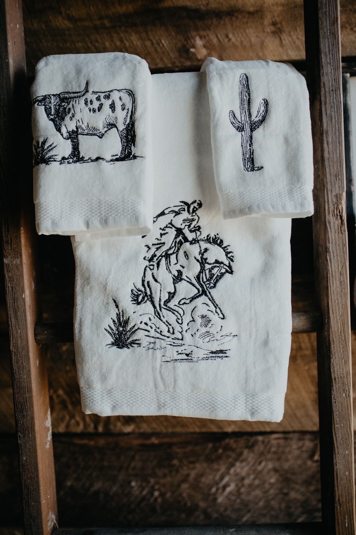 Ranch Life 3 Pc. Embroidered Towel Set Cold Cactus Inc