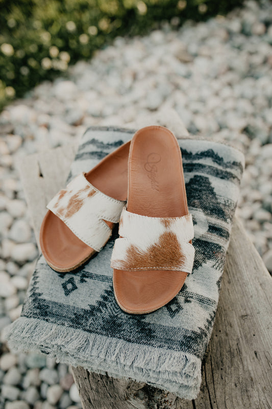Tara Cowhide Slide Sandal by Stiefeld - Size 10