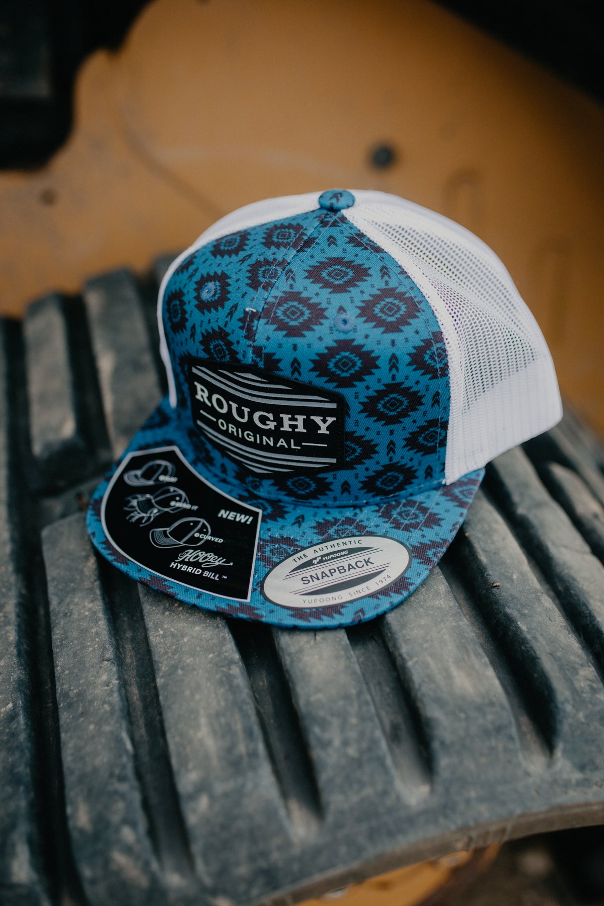 Hooey 'Tribe' 6-Panel Blue and Black Aztec Trucker Hat {Youth}