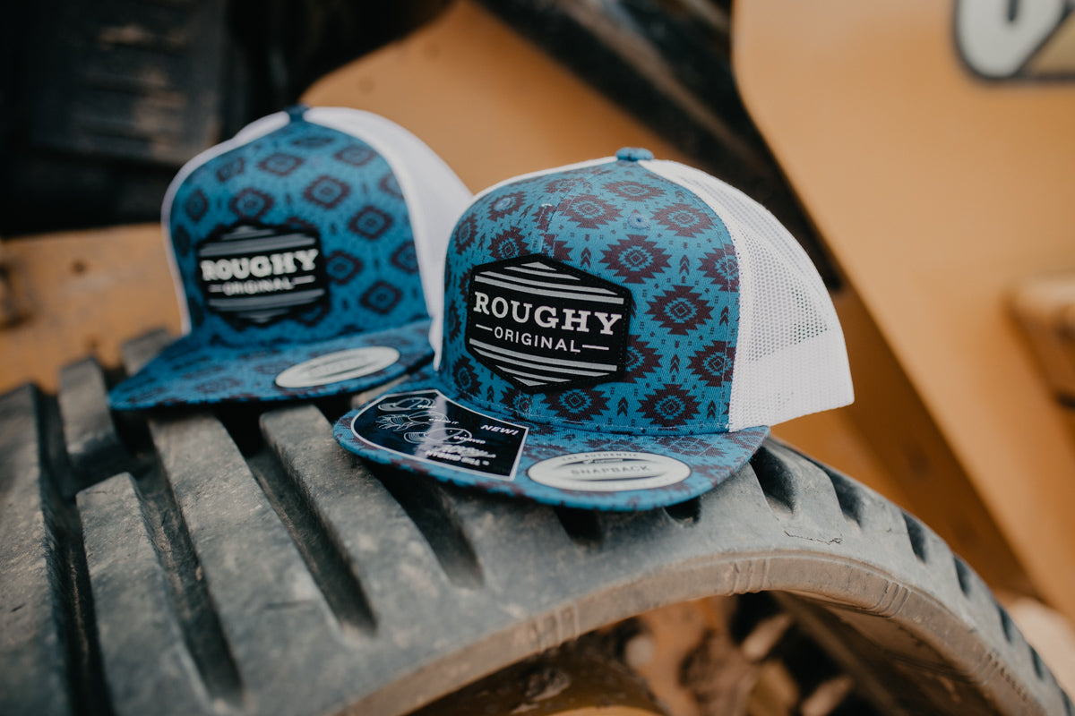 Hooey Tribe 6 Panel Blue and Black Aztec Trucker Hat Adult Cold Cactus Inc