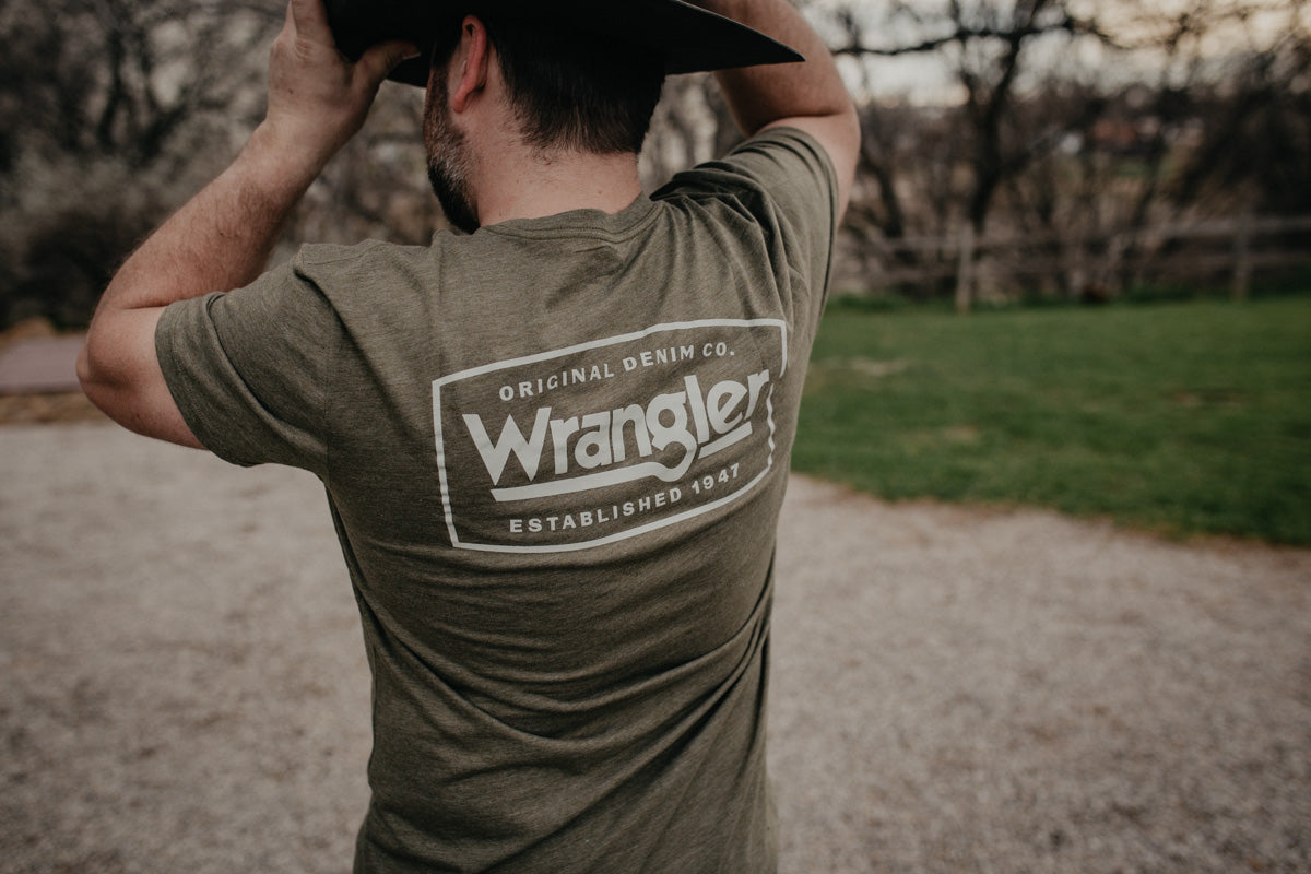 Men's Wrangler 'Original Denim' Olive T Shirt
